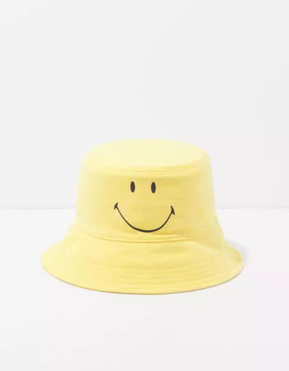 Chapeaux American Eagle AE Reversible Smiley Bucket Jaune Femme | MIC-78549061